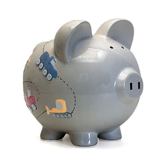 Gray Construction Piggy Bank