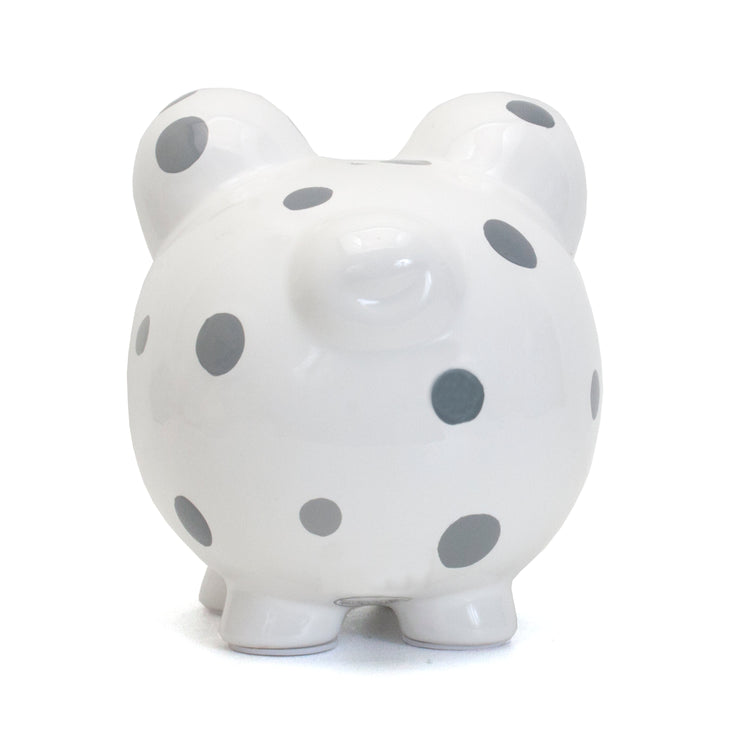 Gray Multi-Dot Piggy Bank