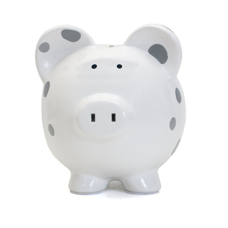 Gray Multi-Dot Piggy Bank