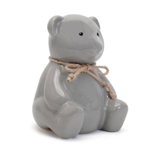 Gray Teddy Bear Bank