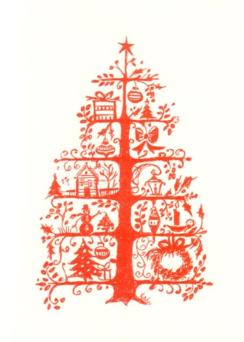 Colonial Tree Personalized Christmas Cards (Min 50)