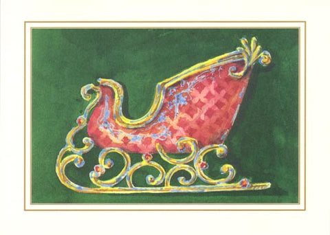 Ruby Sleigh Personalized Christmas Cards (Min 50)