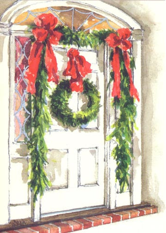 Colonial Entry Personalized Christmas Cards (Min 50)