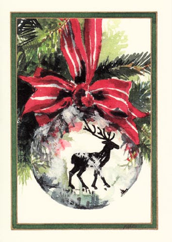 Oh Deer Ornament Personalized Christmas Cards (Min 50)