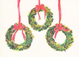 3 Box Wreaths Personalized Christmas Cards (Min 50)