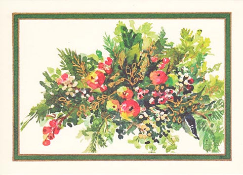 Gathered Greens Personalized Christmas Cards (Min 50)