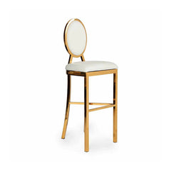 Hailey Barstool Gold/White RENTAL