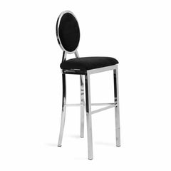 Hailey Barstool Silver/Black RENTAL