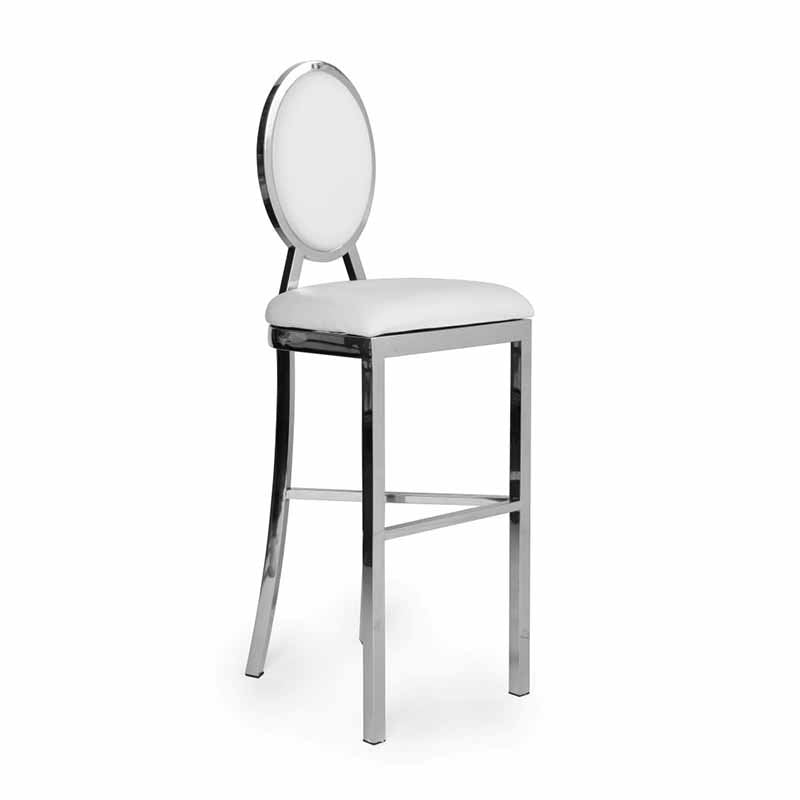 Hailey Barstool Silver/White RENTAL