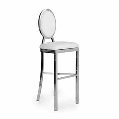 Hailey Barstool Silver/White RENTAL