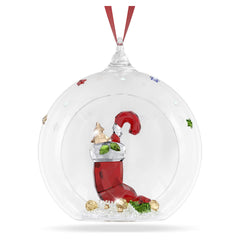 Holiday Cheers Stocking and Candy Ball Ornament Multicolored