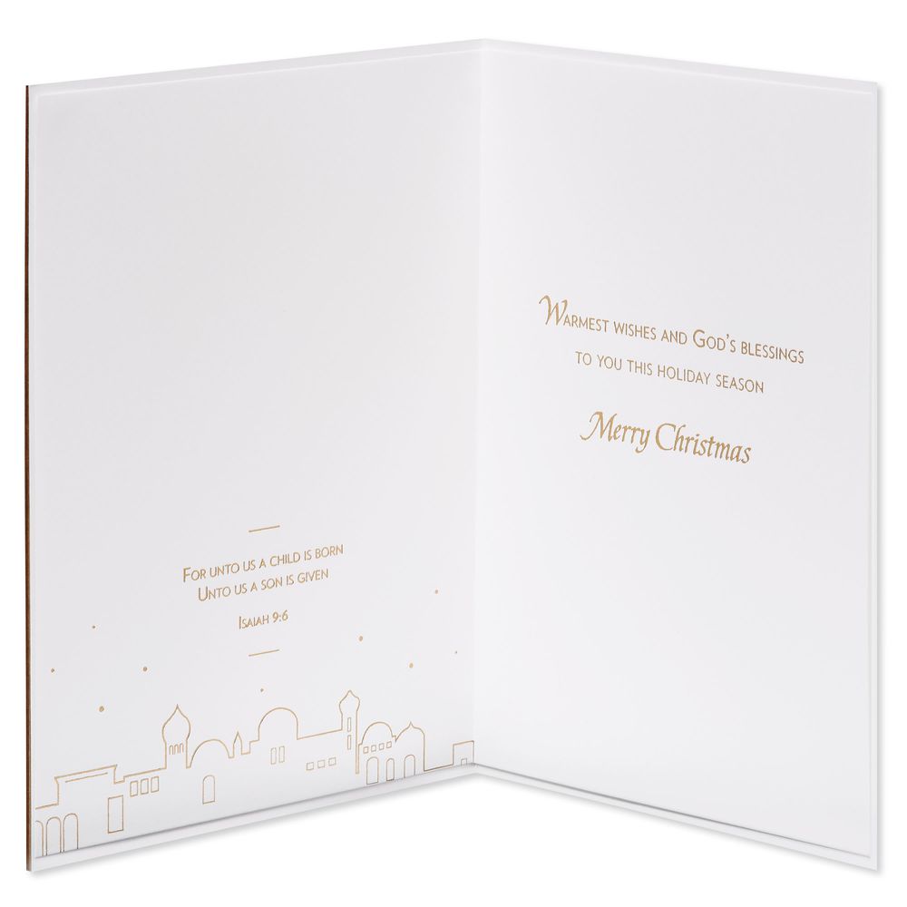 A Child is Born Religious Christmas Greeting Card