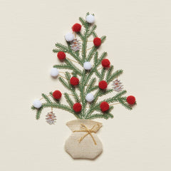 Christmas Tree with Pom Poms Christmas Greeting Card