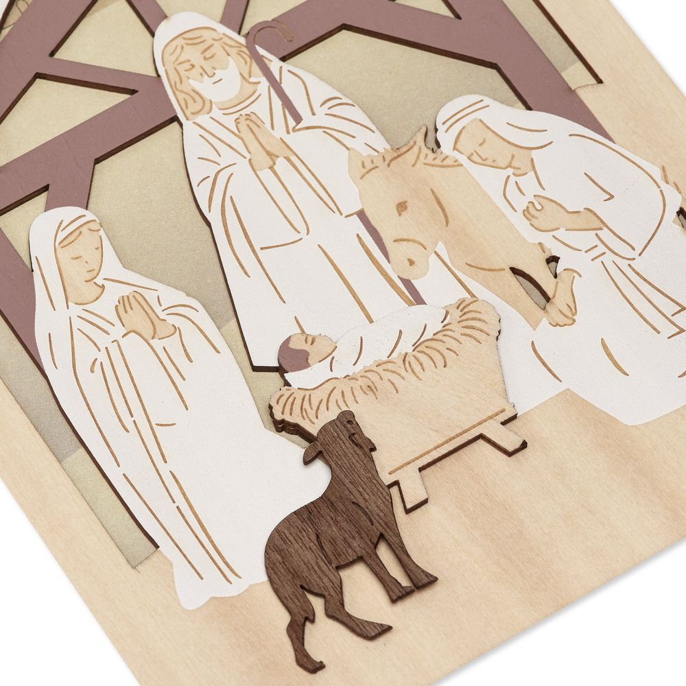 A Child is Born Religious Christmas Greeting Card