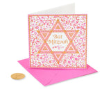 FINE YOUNG WOMAN BAT MITZVAH GREETING CARD