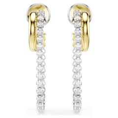 Hyperbola earrings Round cut, White, Mixed metal finish