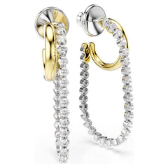 Hyperbola earrings Round cut, White, Mixed metal finish