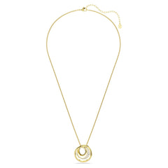 Hyperbola necklace Round cut, White, Gold-tone plated
