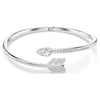 Idyllia bangle Mixed cuts, Arrow, White, Rhodium plated