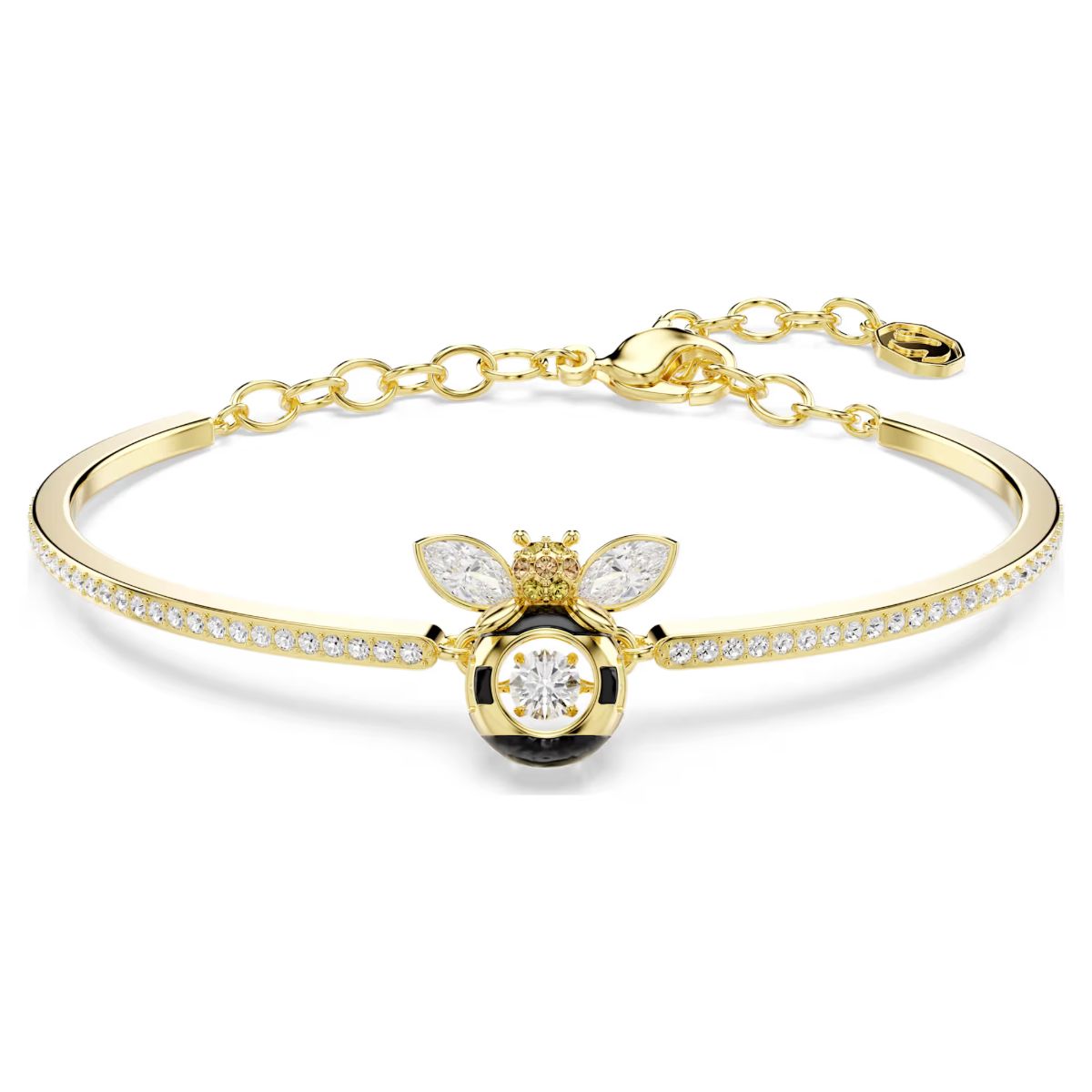 Idyllia bangle Mixed cuts, Bee, Multicolored, Gold-tone plated