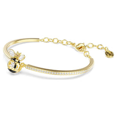 Idyllia bangle Mixed cuts, Bee, Multicolored, Gold-tone plated