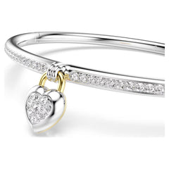 Idyllia bangle Mixed cuts, Heart, Pink, Mixed metal finish