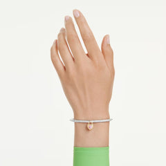 Idyllia bangle Mixed cuts, Heart, Pink, Mixed metal finish