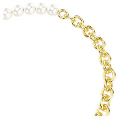 Idyllia bracelet Crystal pearl, White, Gold-tone plated