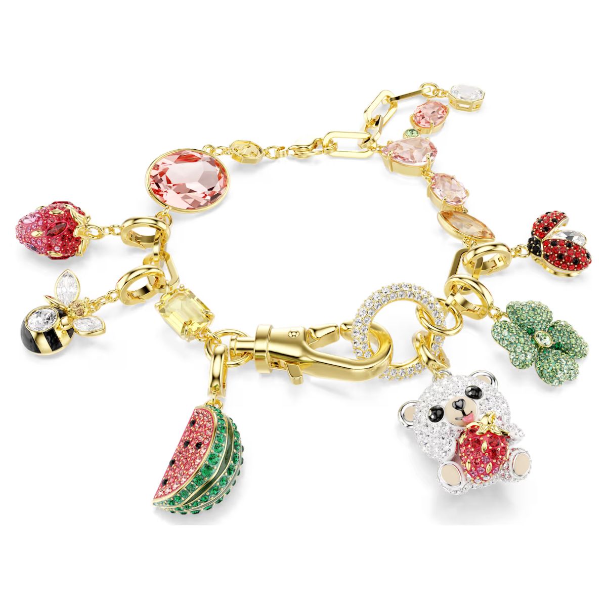 Idyllia bracelet Mixed cuts, Mixed motifs, Multicolored, 18K gold plated