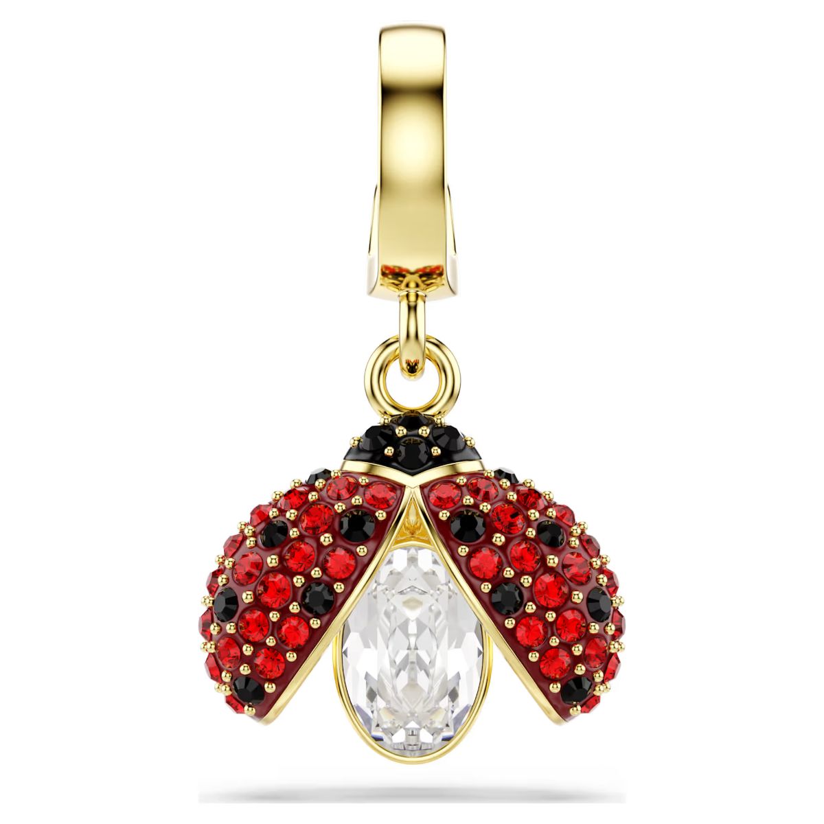 Idyllia charm Mixed cuts, Ladybug, Red, Gold-tone plated