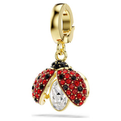 Idyllia charm Mixed cuts, Ladybug, Red, Gold-tone plated