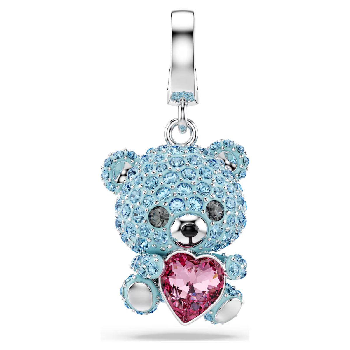 Idyllia charm Mixed cuts, Teddy, Blue, Rhodium plated