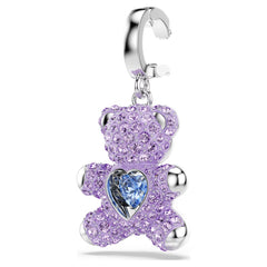 Idyllia charm Mixed cuts, Teddy, Purple, Rhodium plated
