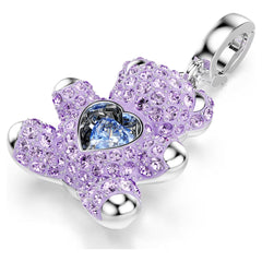 Idyllia charm Mixed cuts, Teddy, Purple, Rhodium plated