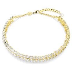 Idyllia choker Oval cut, White, Gold-tone plated
