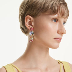 Idyllia clip earrings Mixed cuts, Fruit, Ladybug, Multicolored, 18K gold plated