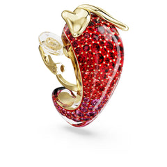 Idyllia clip earrings Red, 18K gold plated