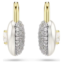 Idyllia drop earrings Mixed cuts, Heart, White, Gold-tone plated