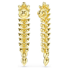 Idyllia drop earrings Mixed cuts, Long, White, Gold-tone plated