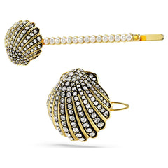 Idyllia hair pin Set (2), Shell, White, Mixed metal finish