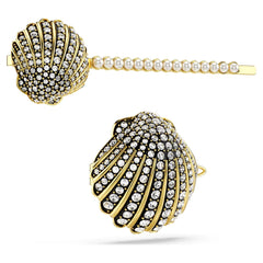 Idyllia hair pin Set (2), Shell, White, Mixed metal finish