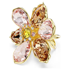 Idyllia motif ring Mixed cuts, Flower, Multicolored, 18K gold finish - LAST IN STOCK