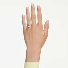 Idyllia motif ring Mixed cuts, Heart, Pink, Mixed metal finish