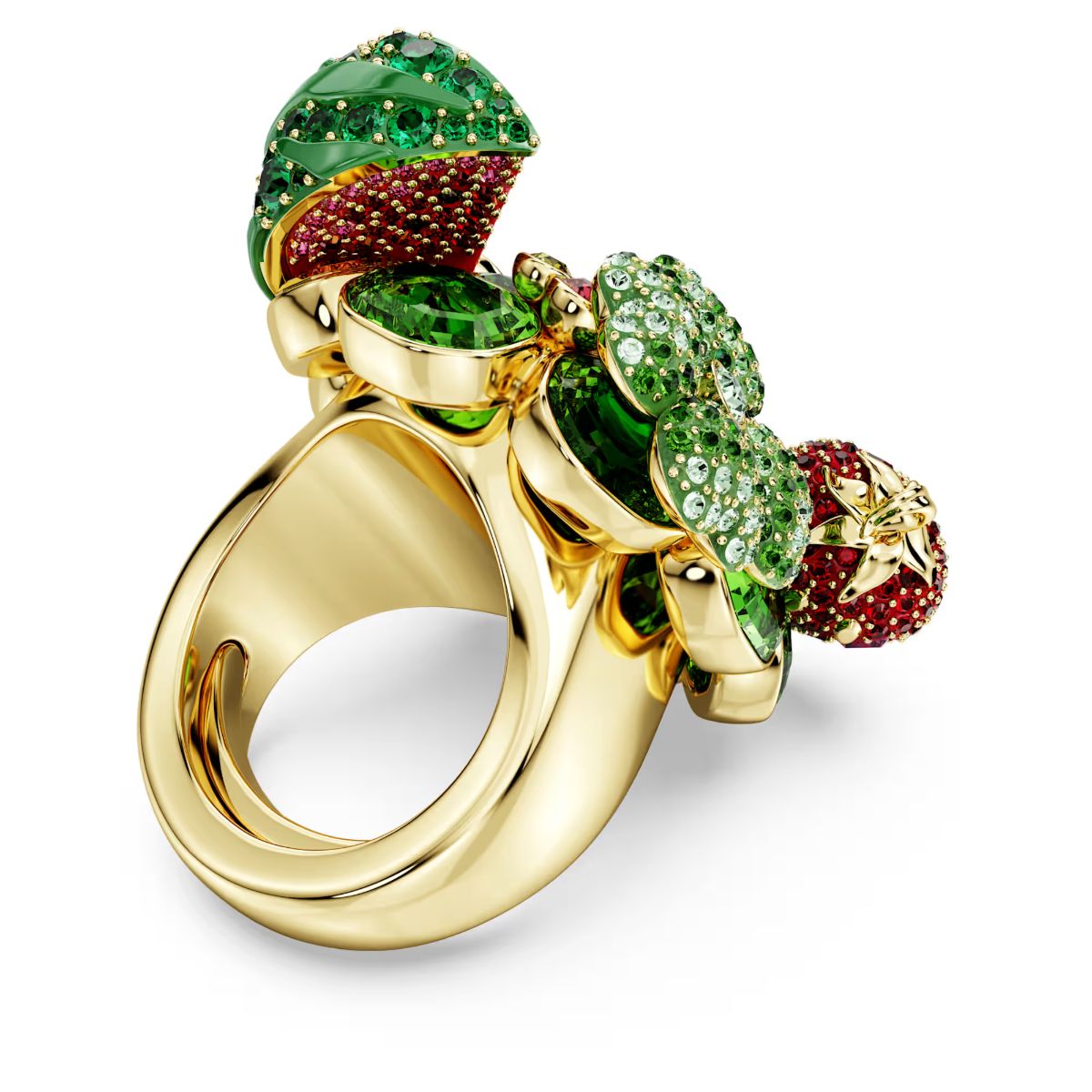 Idyllia motif ring Multicolored, 18K gold plated