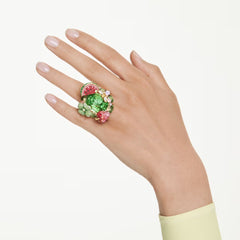 Idyllia motif ring Multicolored, 18K gold plated