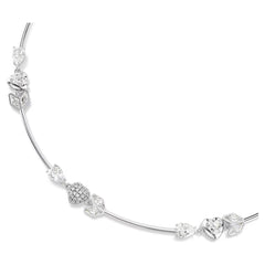 Idyllia necklace Heart with arrow, White, Rhodium plated