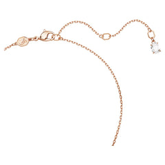 Idyllia pendant Clover, White, Rose gold-tone plated