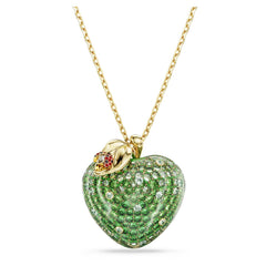 Idyllia pendant Mixed cuts, Apple, Green, 18K gold plated