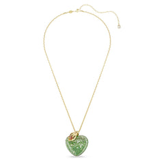 Idyllia pendant Mixed cuts, Apple, Green, 18K gold plated