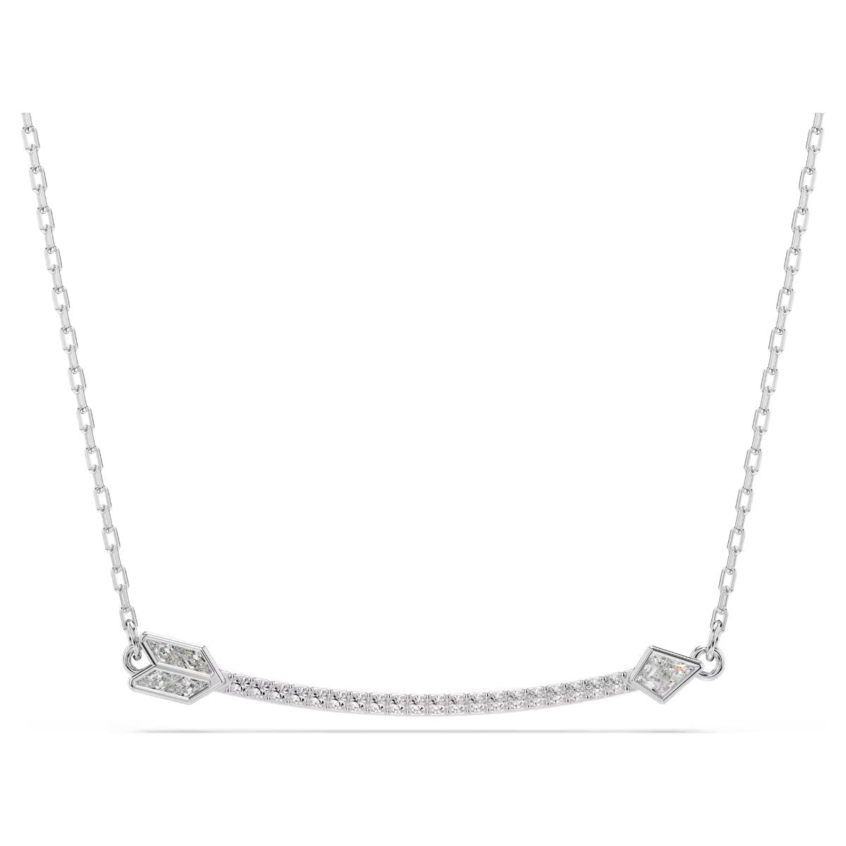 Idyllia pendant Mixed cuts, Arrow, White, Rhodium plated